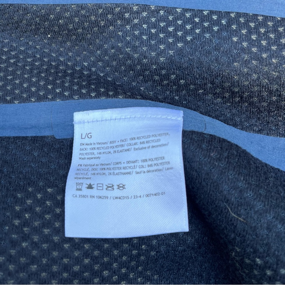 Lululemon LAB Textured Fleece‎ Bomber Sz Lrg Navy/Olive Green Jacket- $298 - Picture 14 of 16